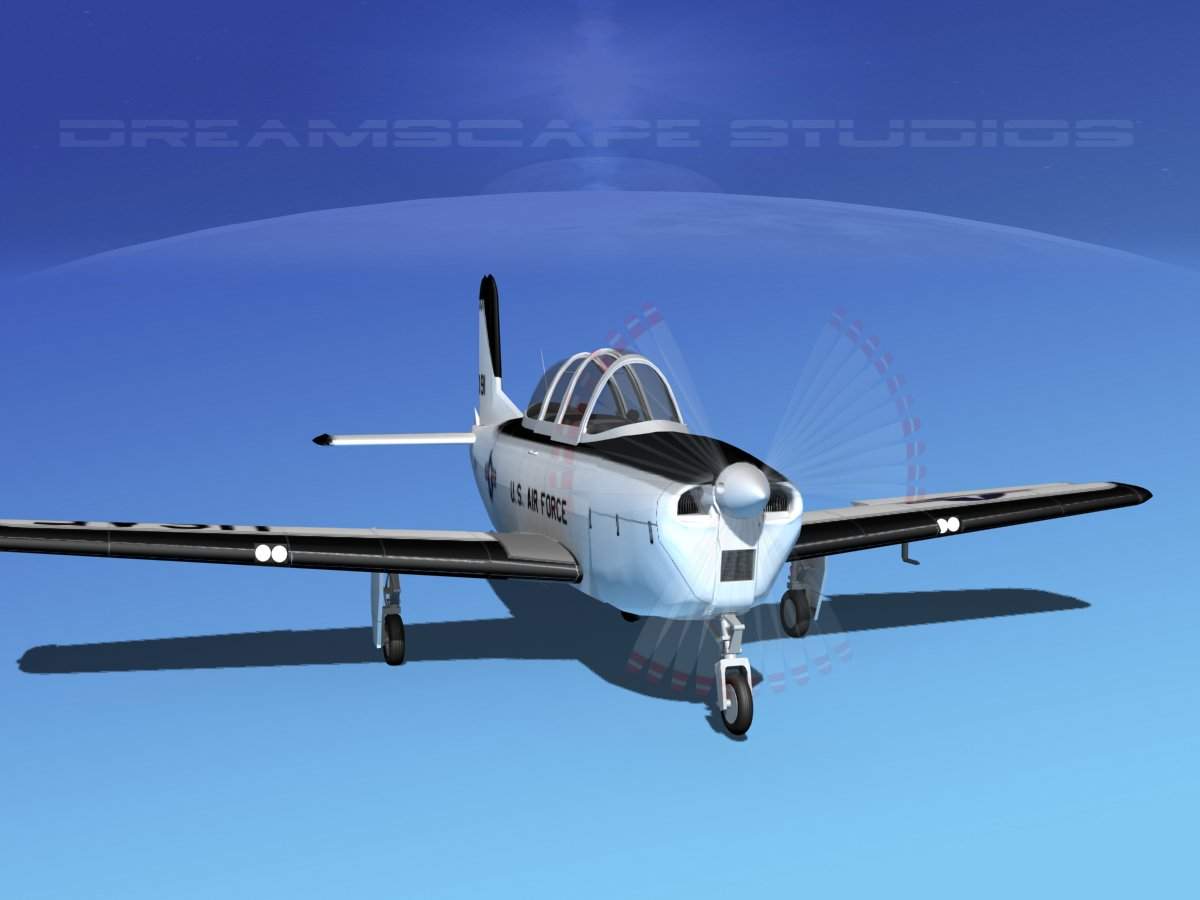 Beechcraft T-34 Mentor USAF 3D Model by Dreamscape Studios