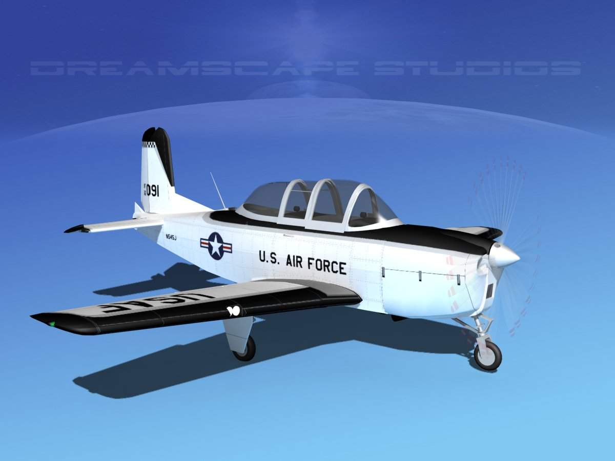 Beechcraft T-34 Mentor USAF 3D Model by Dreamscape Studios