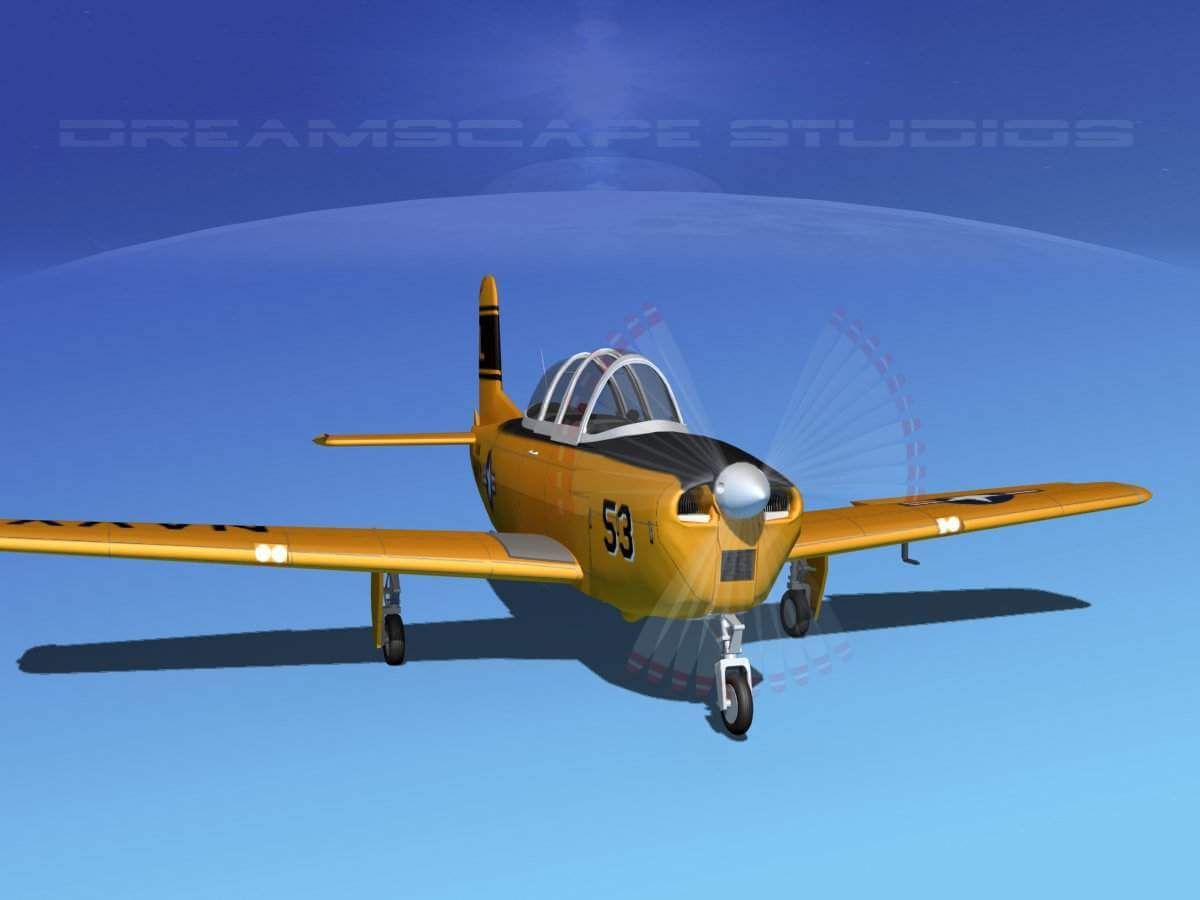 Beechcraft T-34 Mentor USN 3D Model by Dreamscape Studios