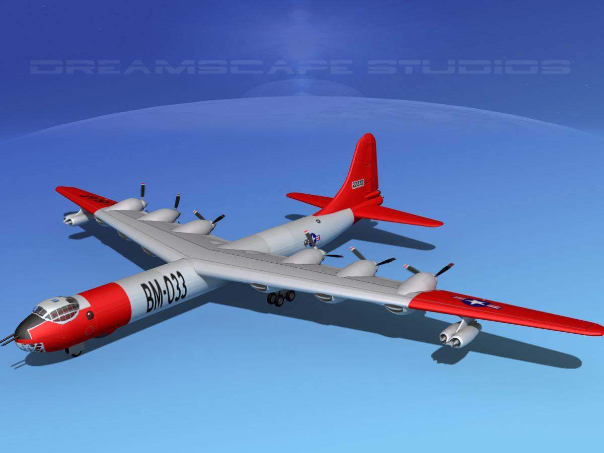 Convair B-36N Nuclear Powered Peacemaker 3D Model by Dreamscape Studios
