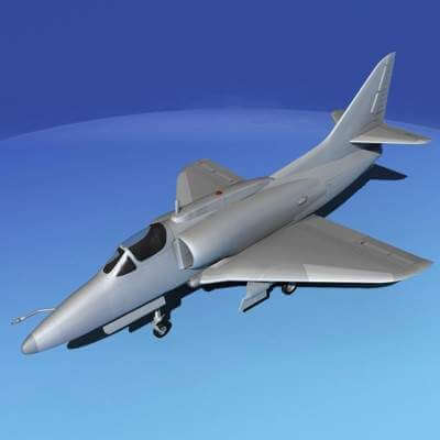 Douglas A-4G Skyhawk Bare Metal 3D Model by Dreamscape Studios