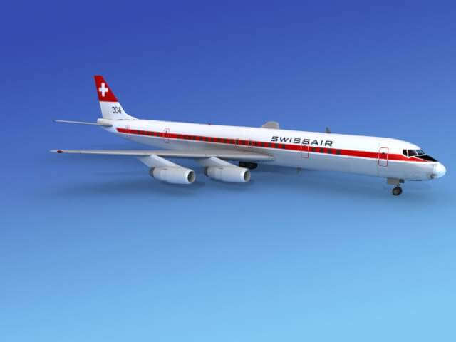 Douglas DC-8-63 Swissair 3D Model by Dreamscape Studios