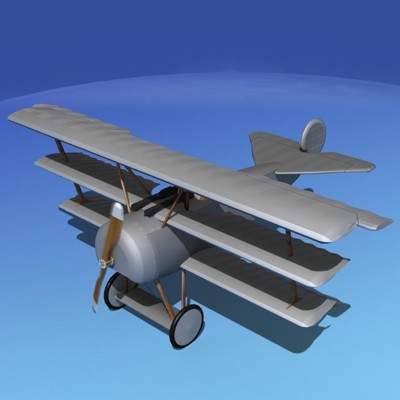 Fokker DR-1 Triplane V00 3D Model by Dreamscape Studios
