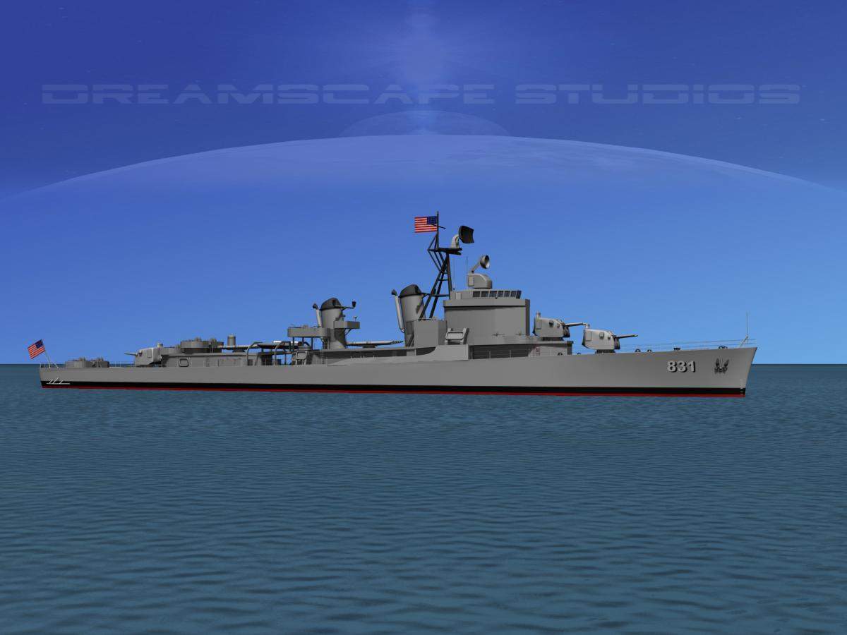 Gearing Class Destroyer DDR-831 USS Goodrich 3D Model by Dreamscape Studios