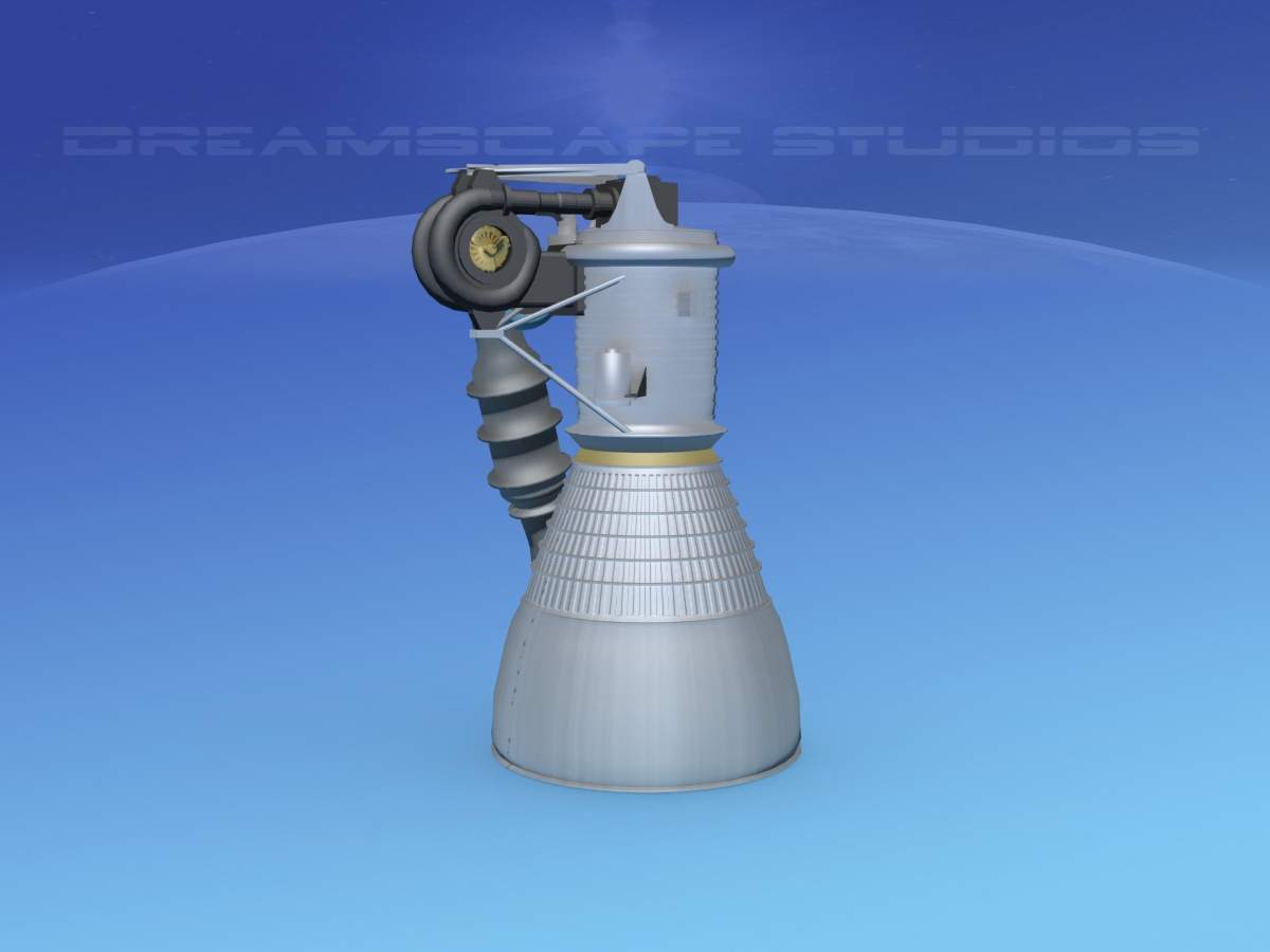 H1 Saturn Rocket Engine 3D Model by Dreamscape Studios
