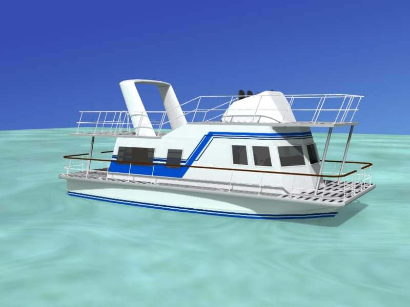 Houseboat 3D Model by Dreamscape Studios