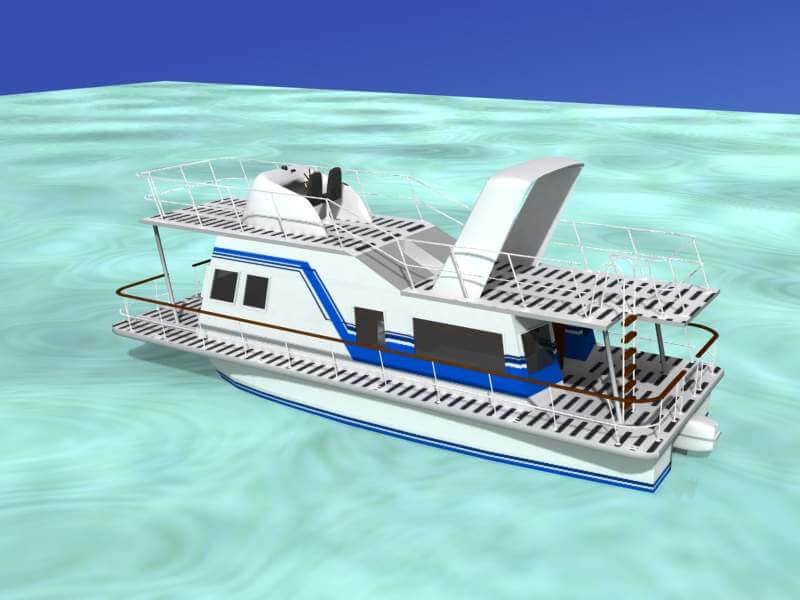 Houseboat 3D Model by Dreamscape Studios