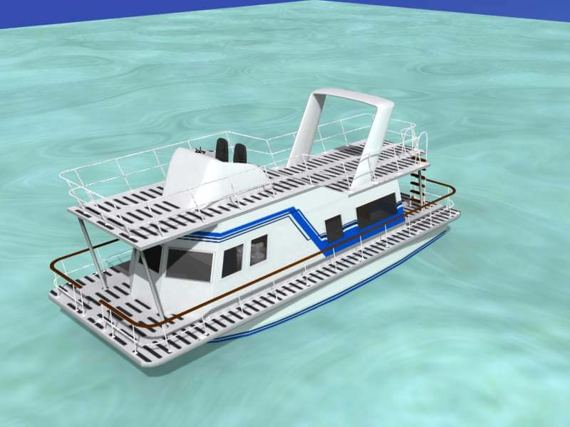 Houseboat 3D Model by Dreamscape Studios