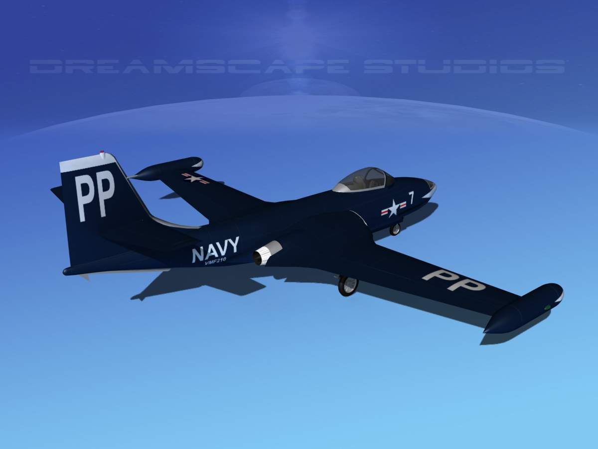 McDonnell F2H2 Banshee V02 - 3D Model by Dreamscape Studios