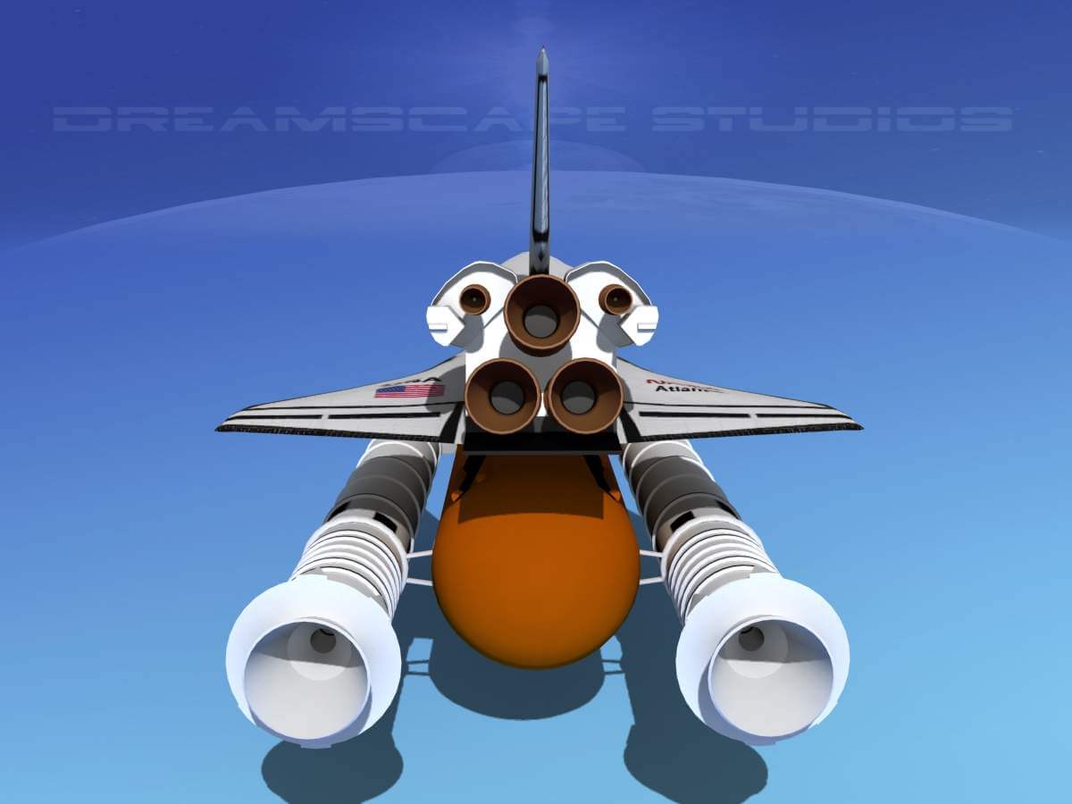 Space Shuttle Atlantis MP 2-1 Launch 3D Model by Dreamscape Studios