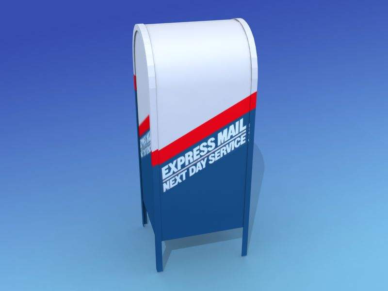 USPS Express Mail Box 3D Model by Dreamscape Studios