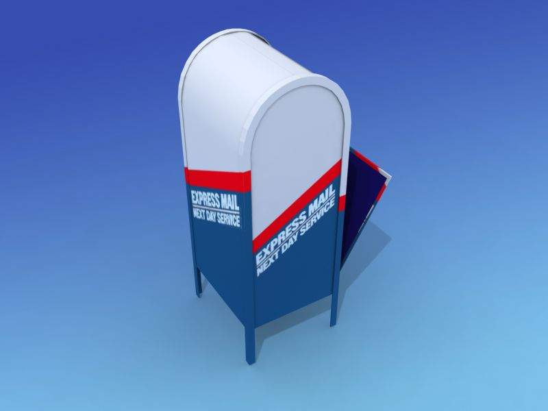 USPS Express Mail Box 3D Model by Dreamscape Studios