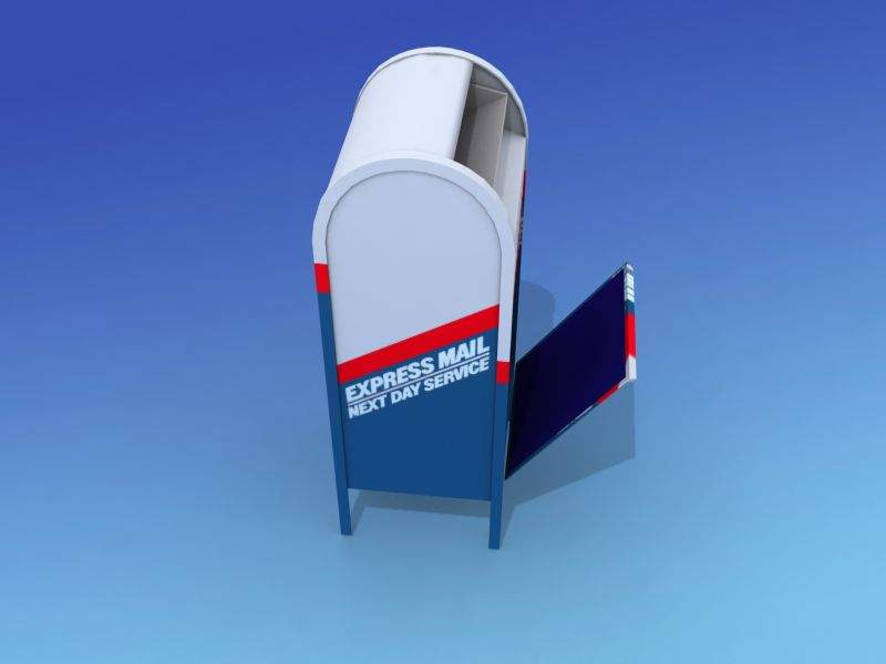 USPS Express Mail Box 3D Model by Dreamscape Studios