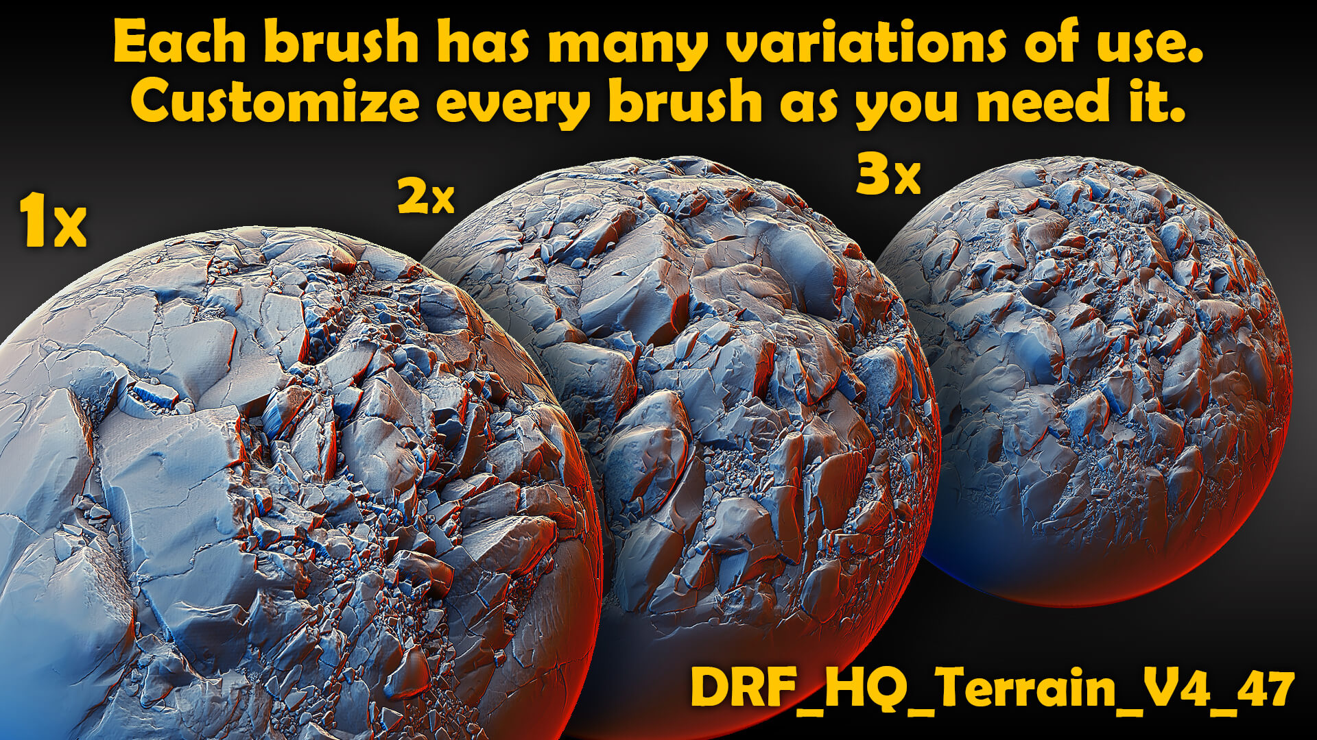 HQ Terrain/Rock Sculpt Seamless Zbrush Brushes + Alphas V4 - Brush or ...