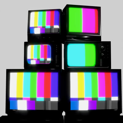Stacked Vintage TVs