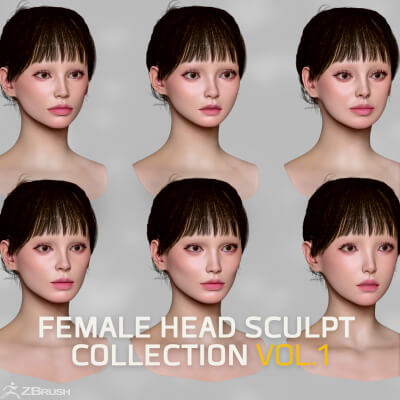 Female Head Sculpt Collection Vol 1 by Dzib3D