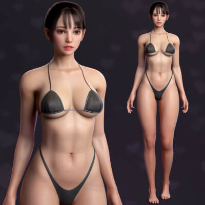 Perfect Female Body Game-Ready 3D Character by Dzib3D
