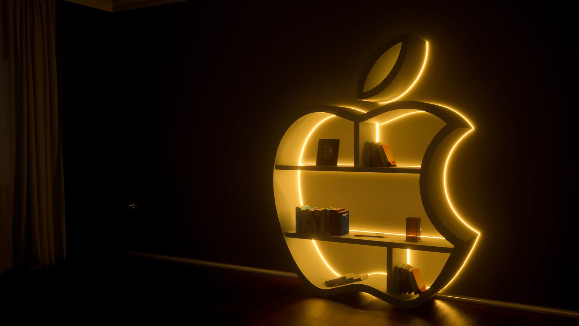 Apple Bookshelf 3D Model by EA09studio