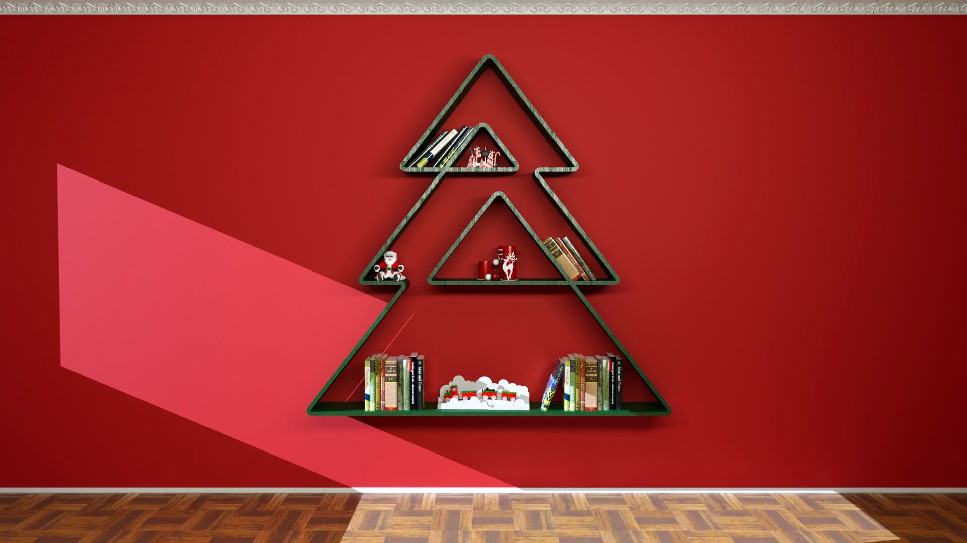 Christmas Tree Bookshelf 3D Model by EA09studio