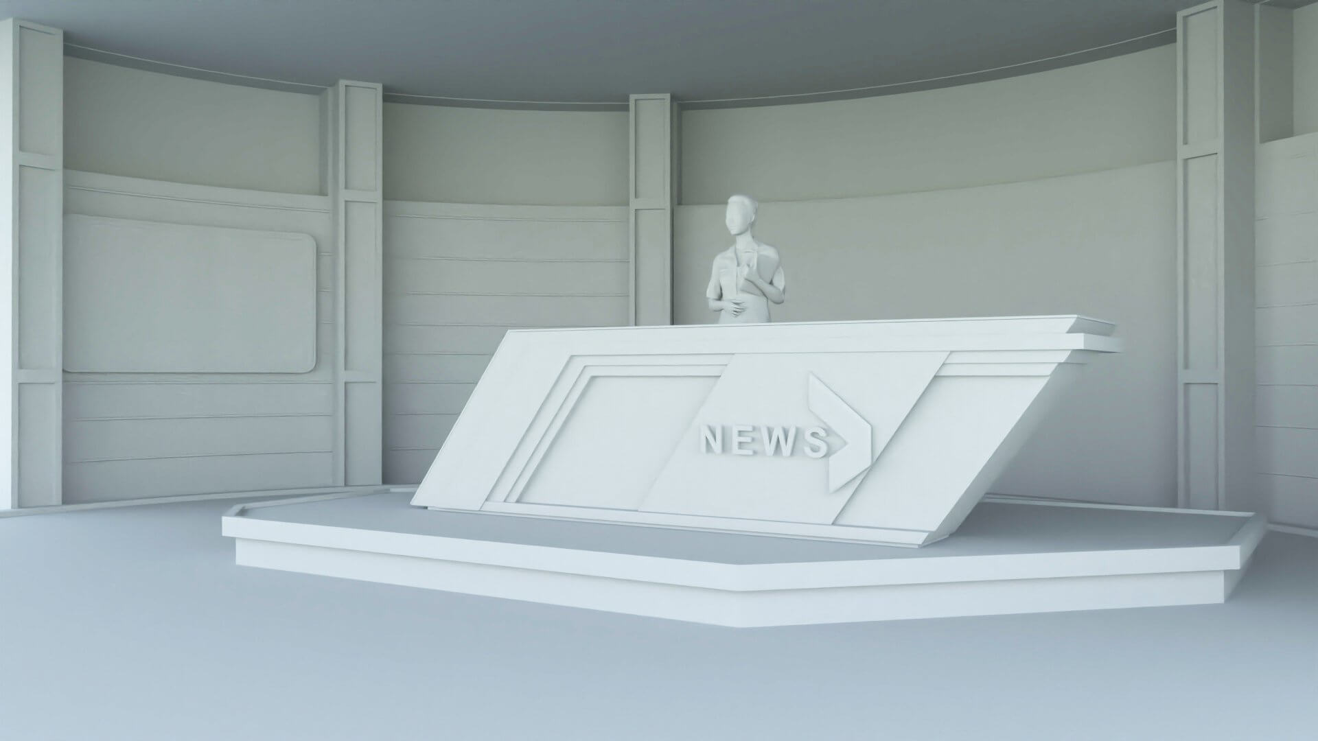 News TV Studio - 3D Model by EA09studio