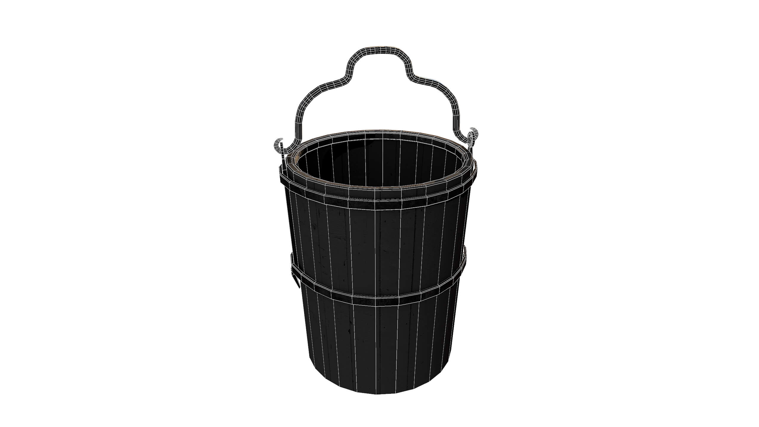 Old Wooden Bucket Low Poly 3D Model by Eagle Soft