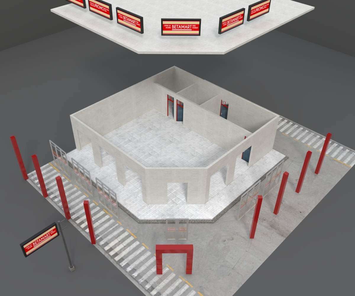 Minimarket Store - 3D Model by eboldstudio