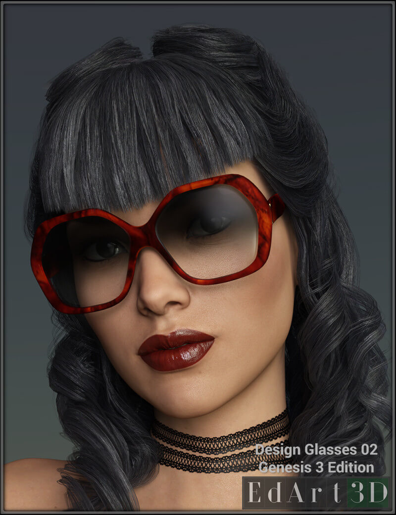 Design Glasses 02 Genesis 3 Edition Daz Content by EdArt3D