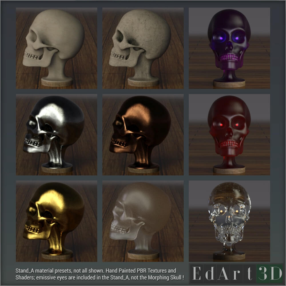 Stands for Morphing Skull Daz Content by EdArt3D