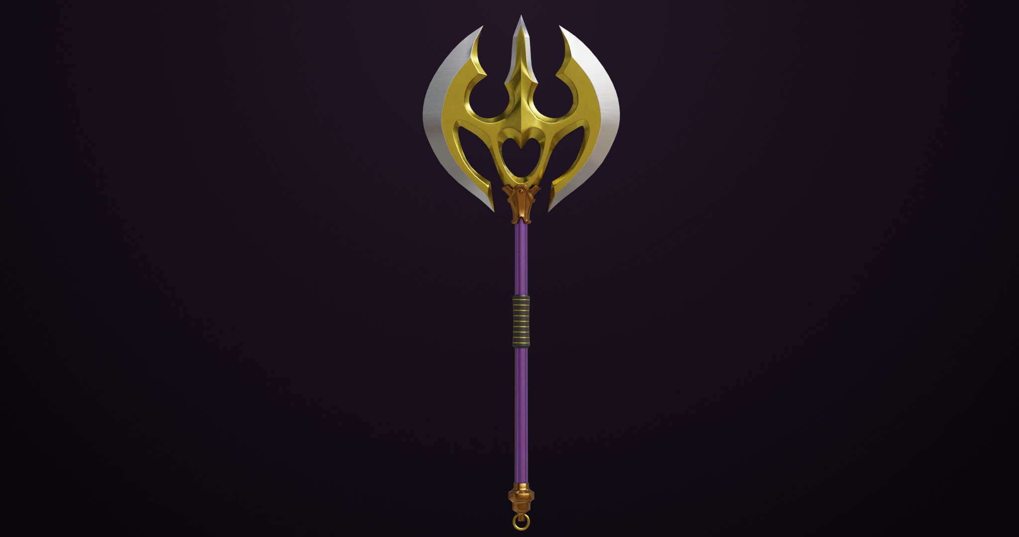 Battle Axe 06 Gold 3D Model by Eight Vertex