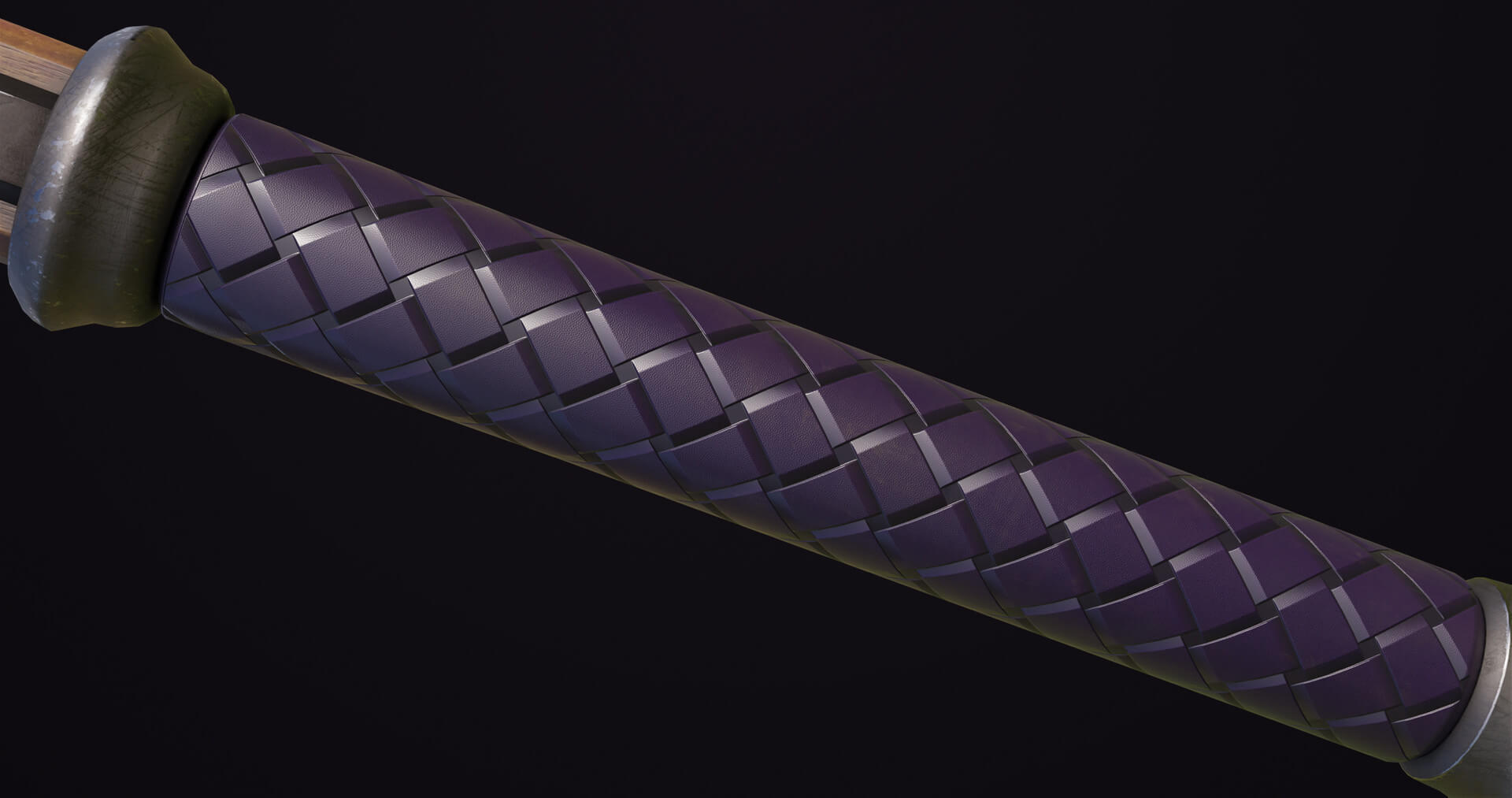 Battle Axe 14 Violet Handle All PBR Unity UE Textures 3D Model by