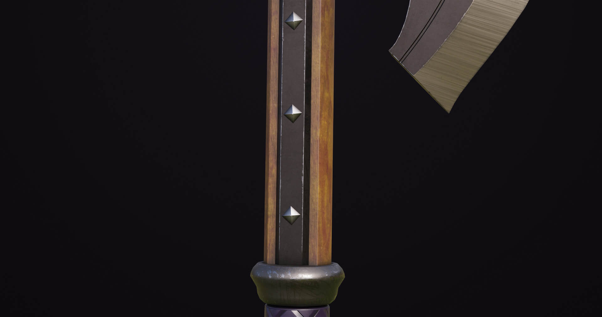 Battle Axe 14 Violet Handle All PBR Unity UE Textures 3D Model by