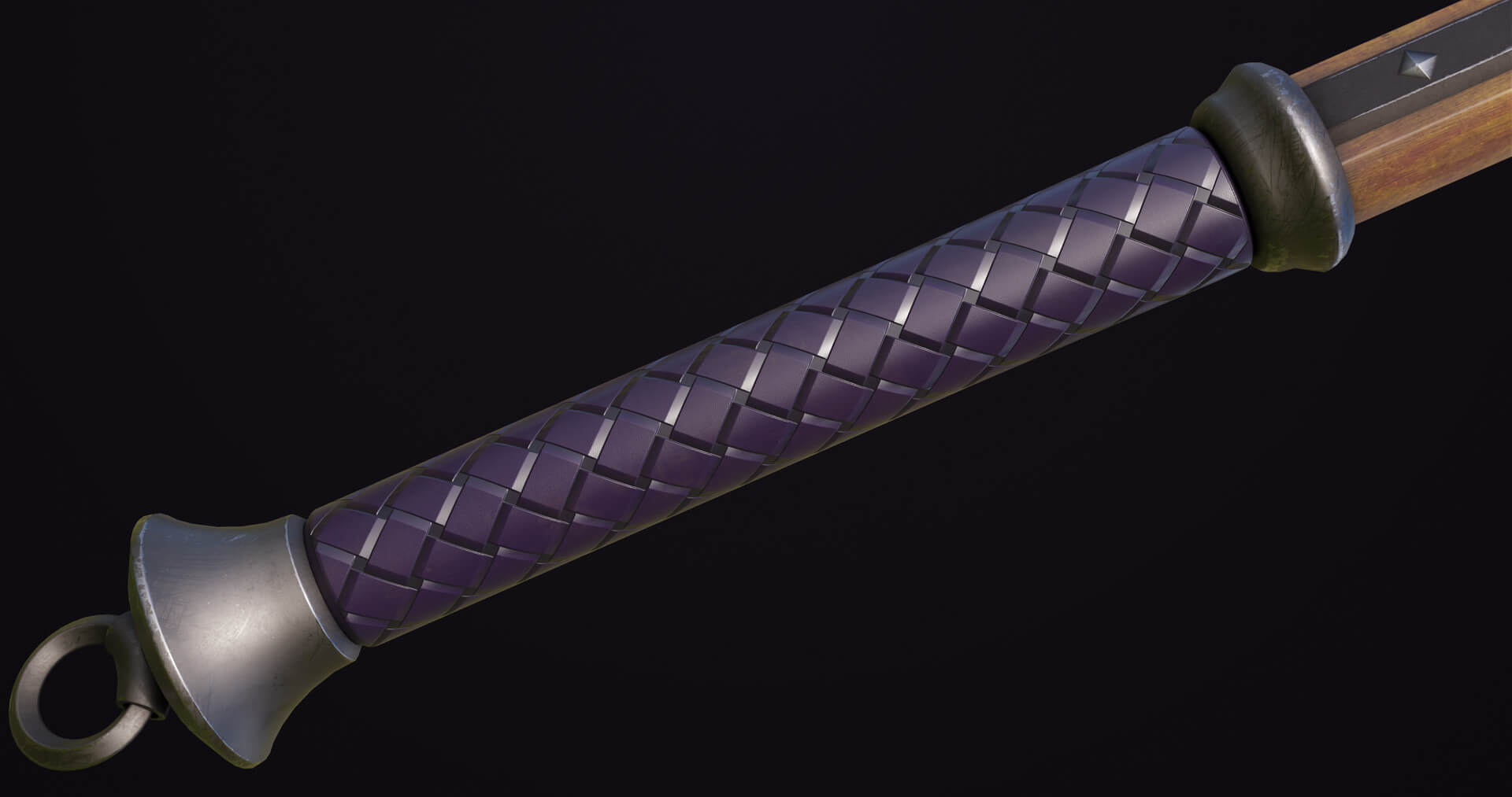 Battle Axe 14 Violet Handle All PBR Unity UE Textures 3D Model by