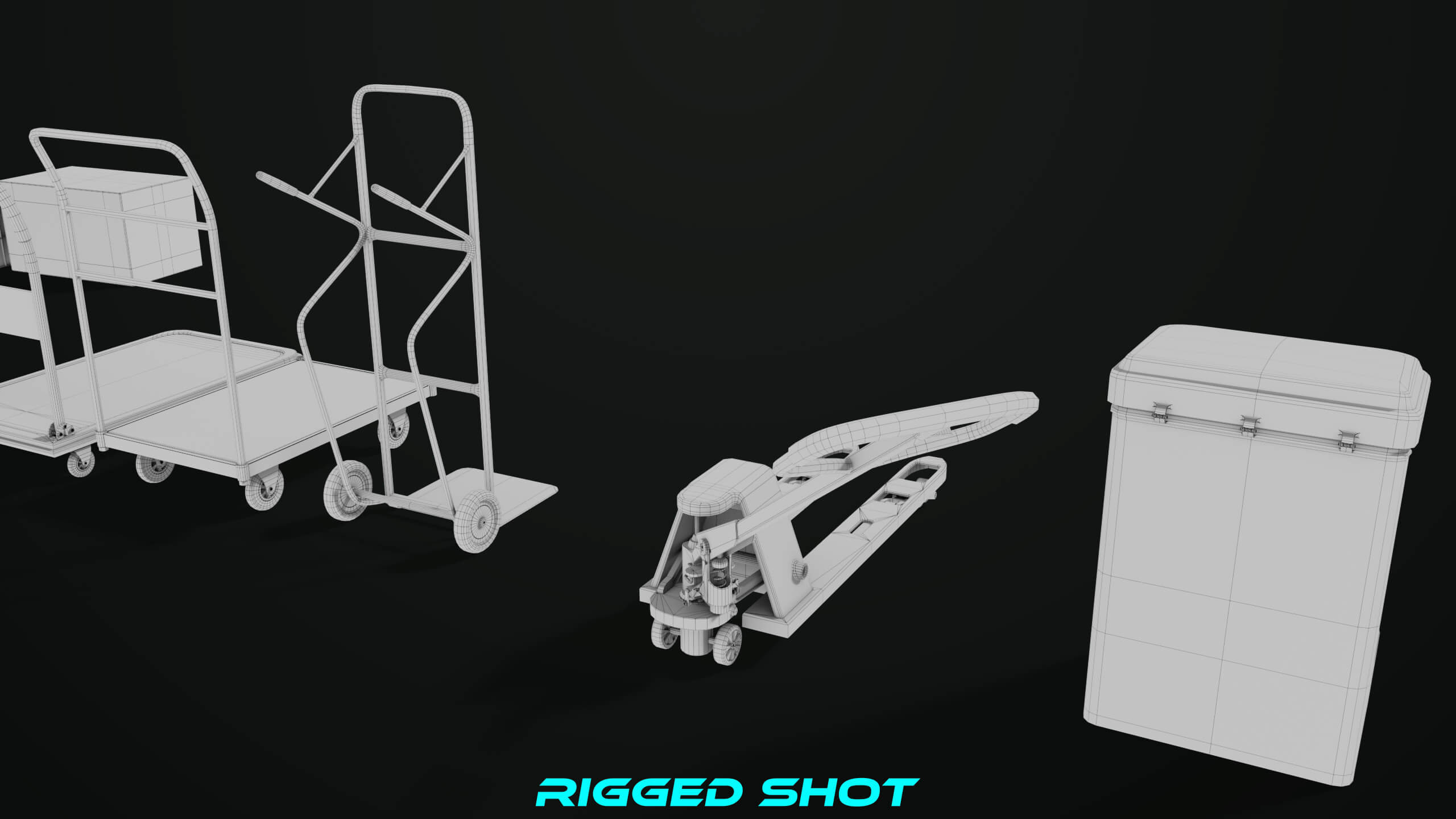 Set Property Cargo Pallet Trucks and Set Properties Single Mat PBR - 3D Model by ...