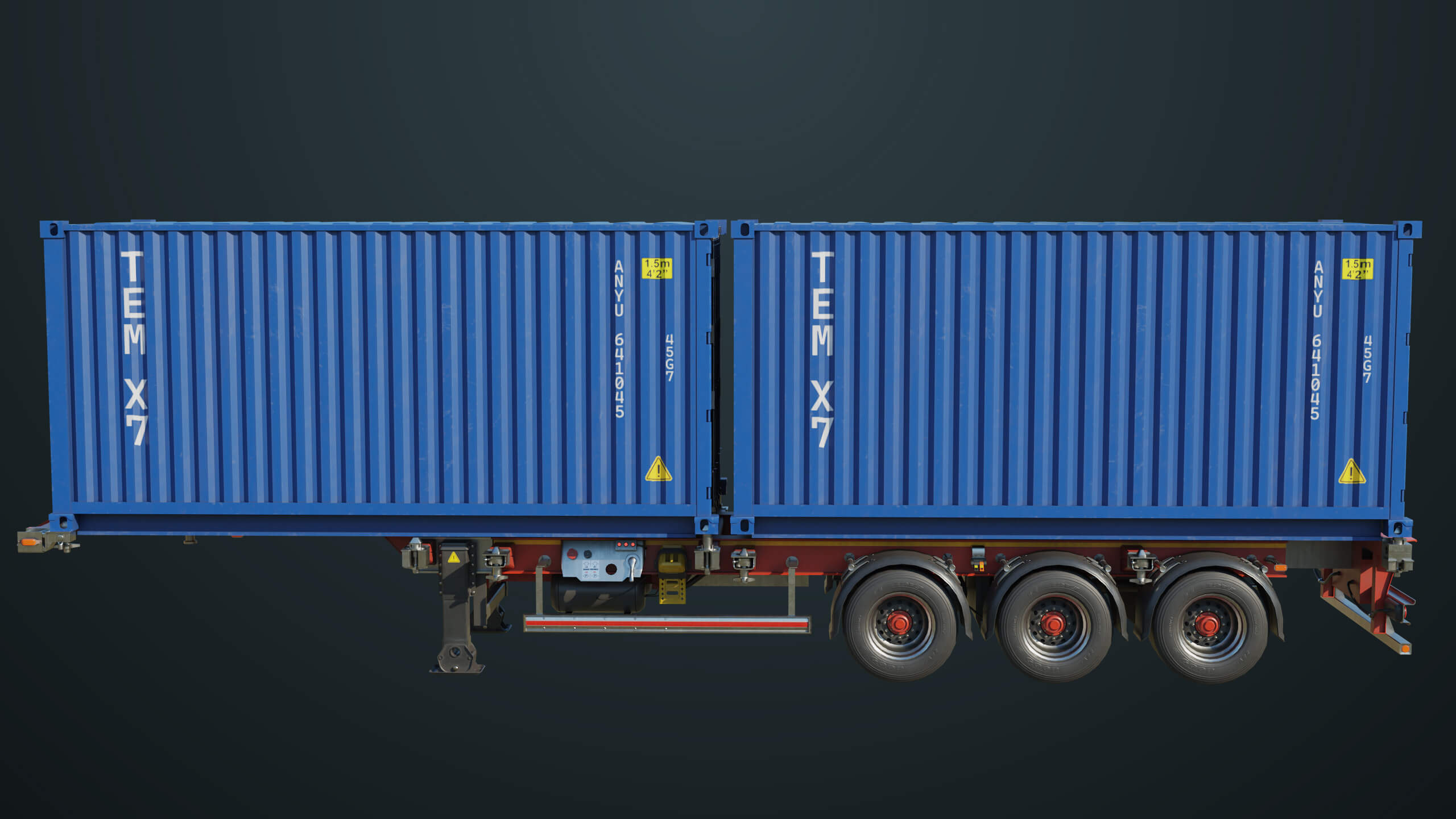 Container Carrier Trailer 02 All PBR Unity UE Textures - 3D Model by ...