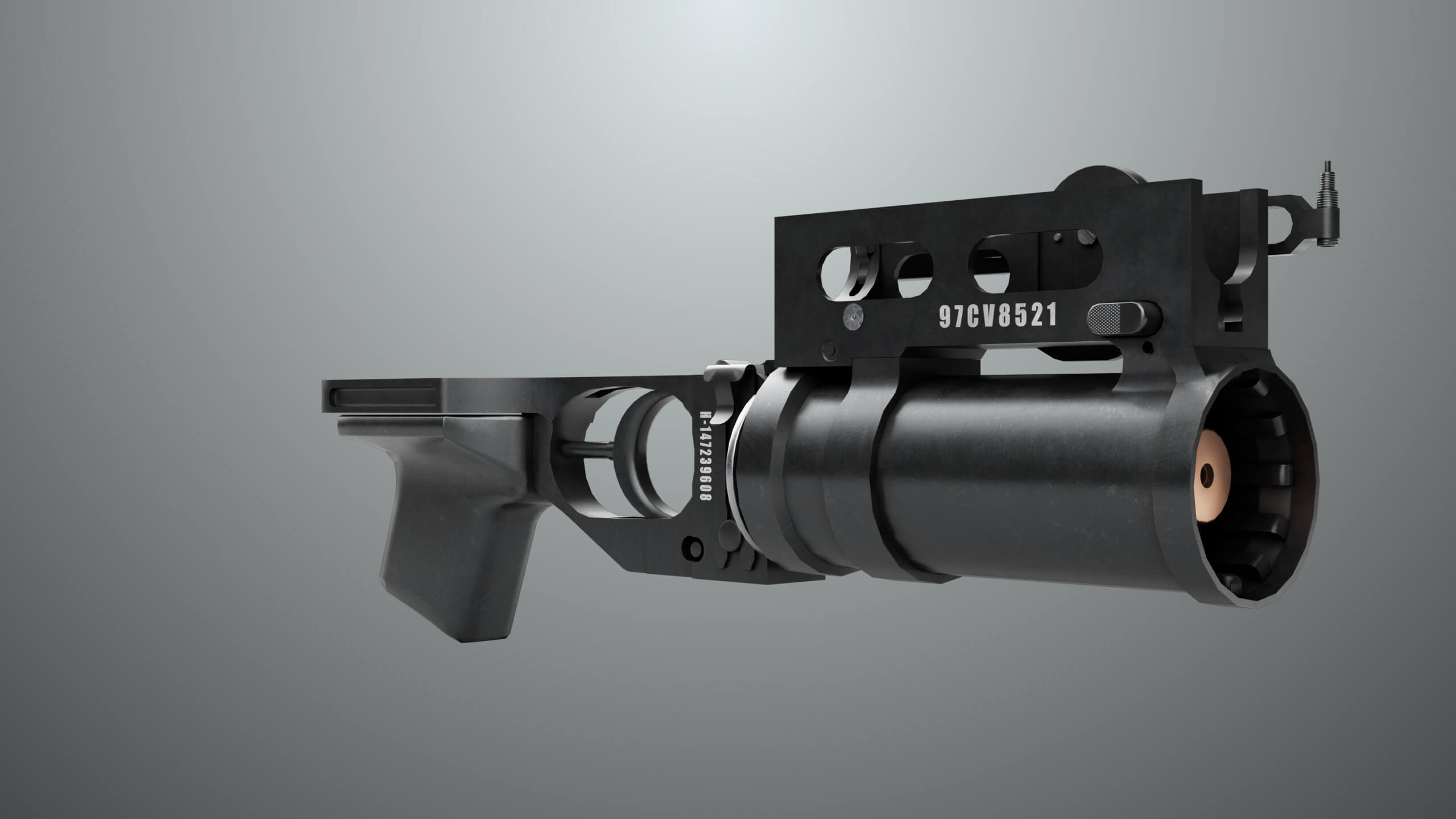 Grenade Launcher 03 Black Generic All PBR Unity UE Textures - 3D Model ...