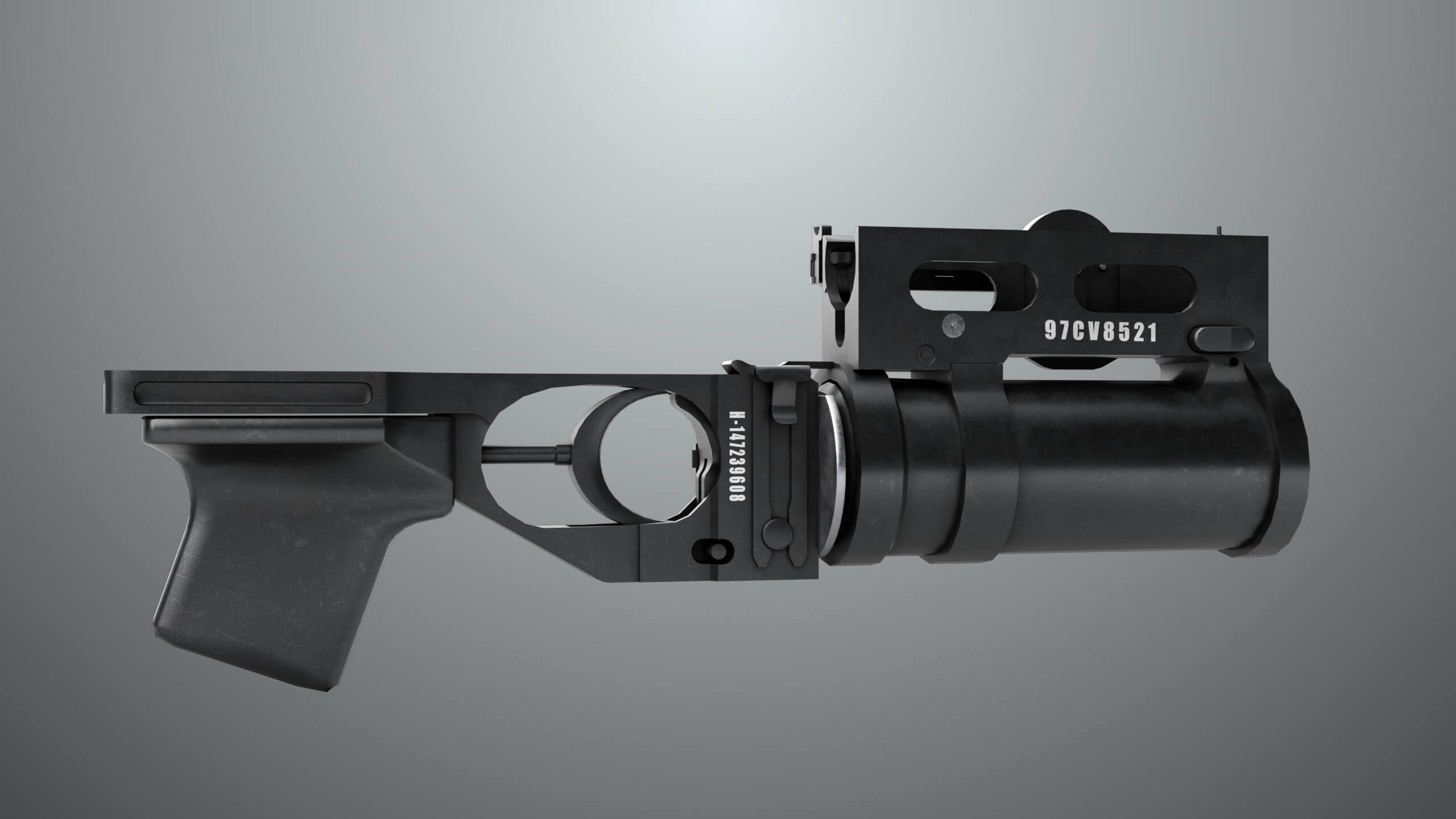 Grenade Launcher 03 Black Generic All PBR Unity UE Textures - 3D Model ...