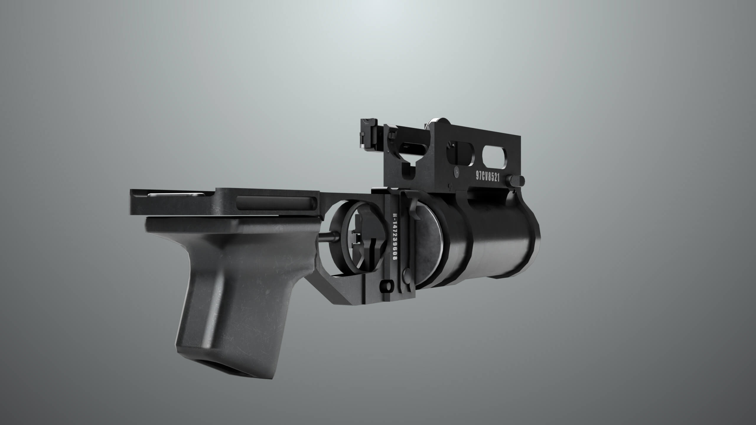 Grenade Launcher 03 Black Generic All PBR Unity UE Textures - 3D Model ...