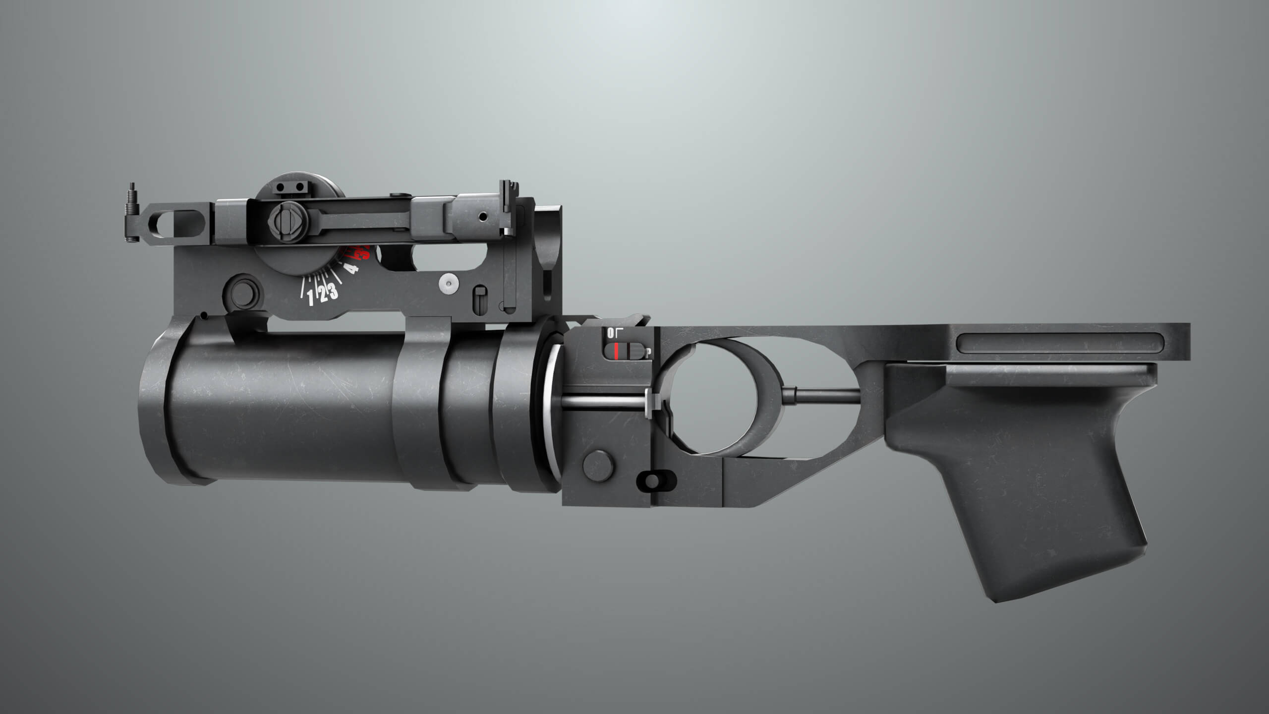 Grenade Launcher 03 Black Generic All PBR Unity UE Textures - 3D Model ...