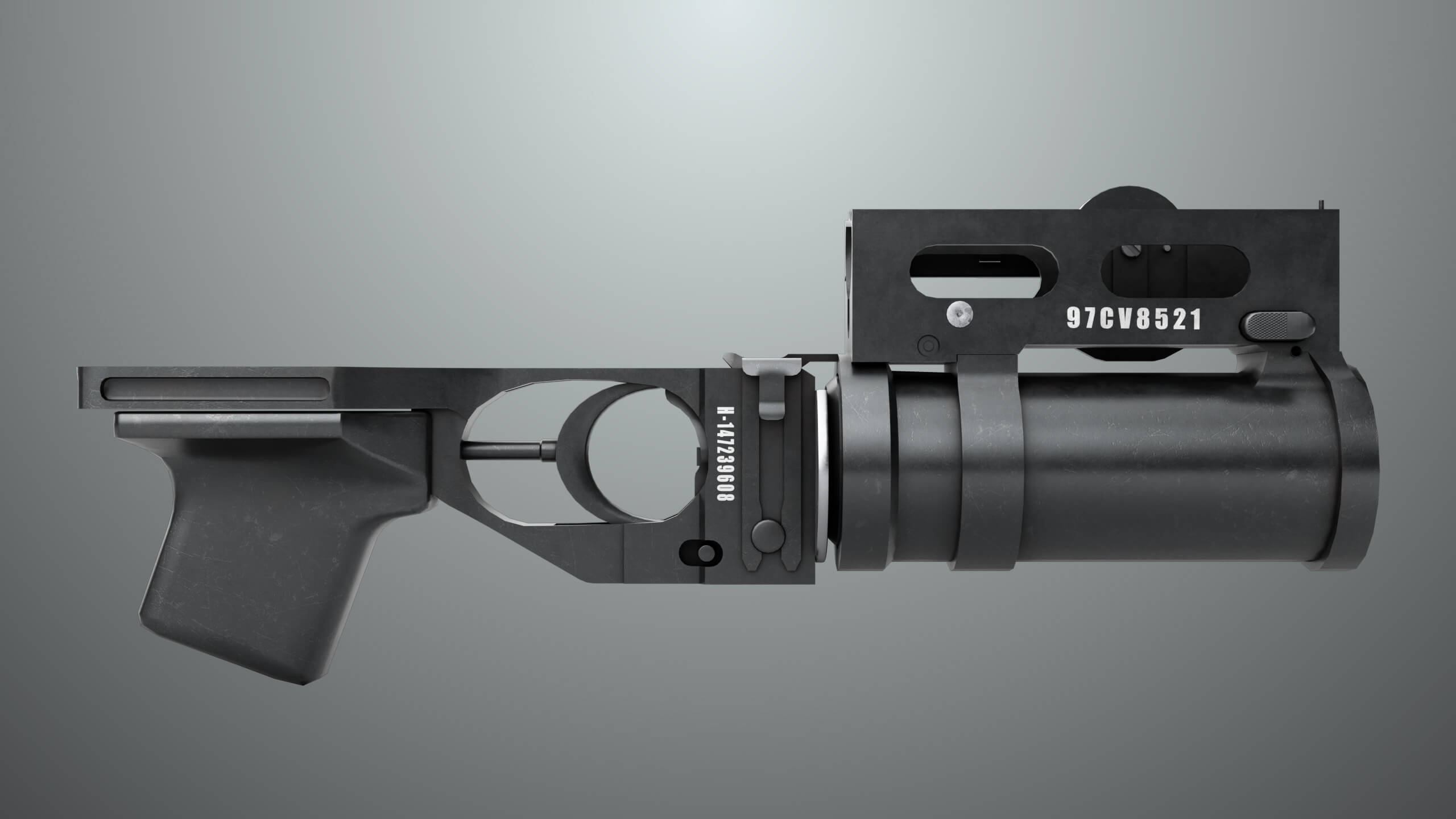 Grenade Launcher 03 Black Generic All PBR Unity UE Textures - 3D Model ...