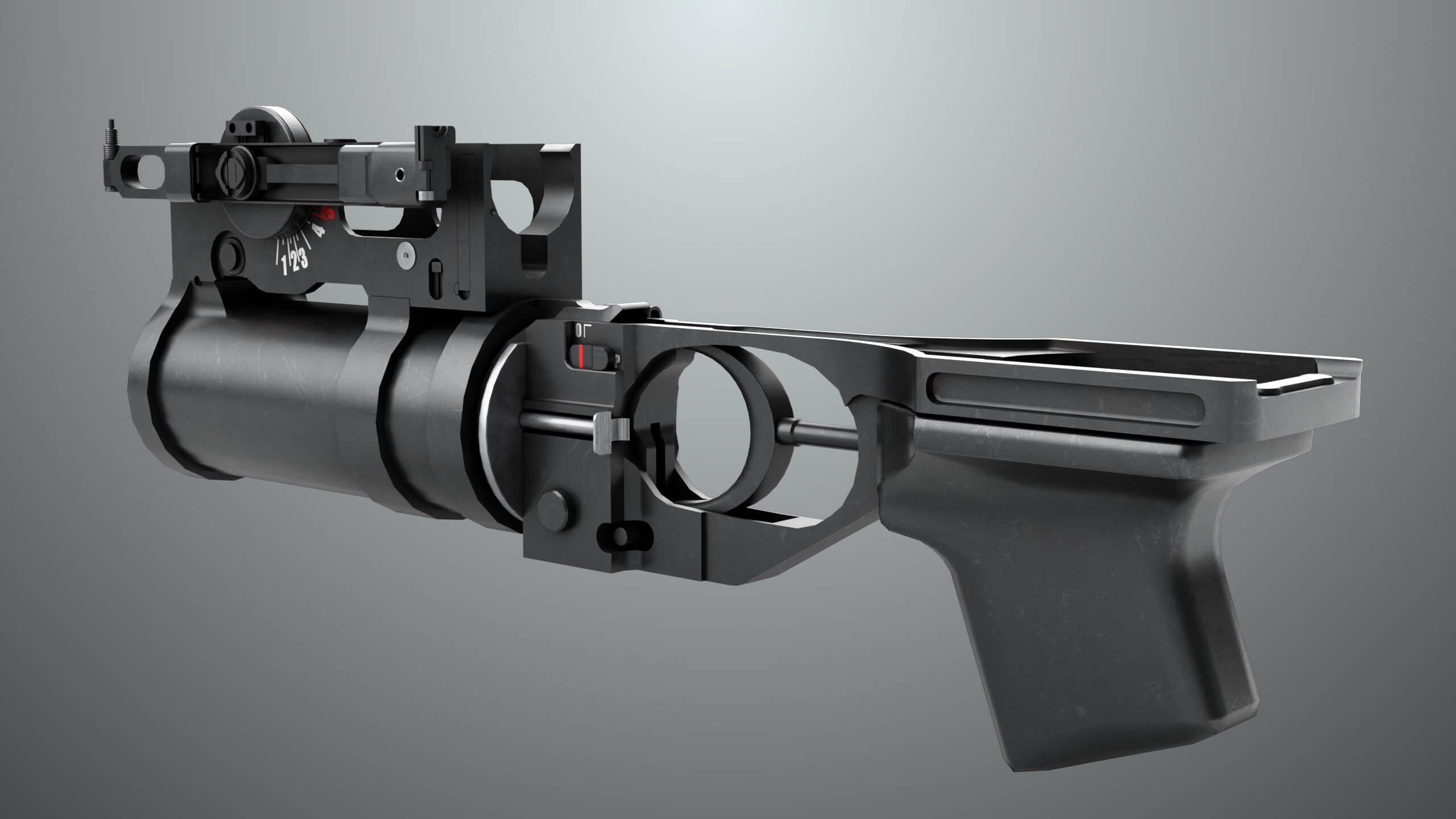 Grenade Launcher 03 Black Generic All PBR Unity UE Textures - 3D Model ...