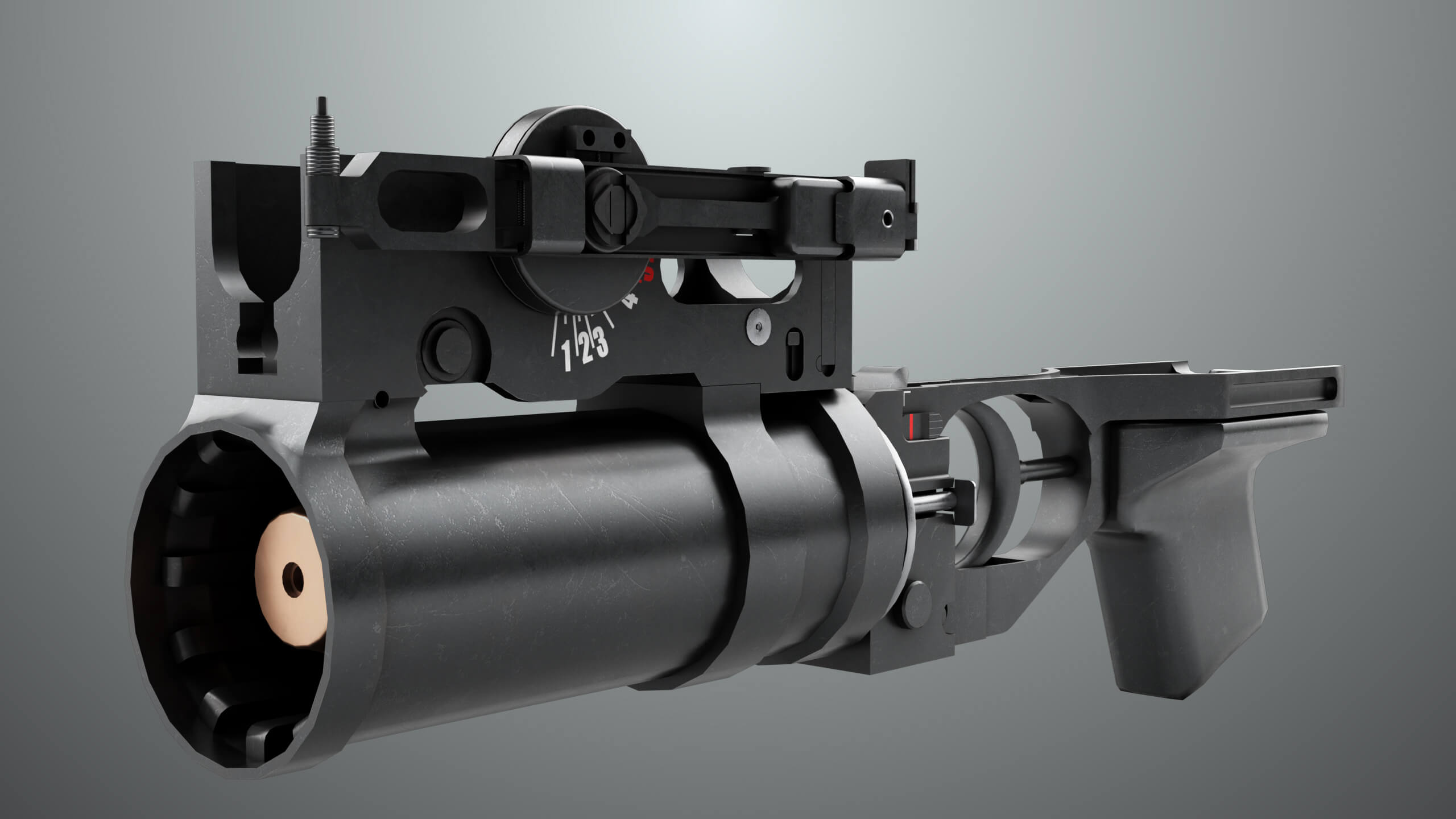 Grenade Launcher 03 Black Generic All PBR Unity UE Textures - 3D Model ...