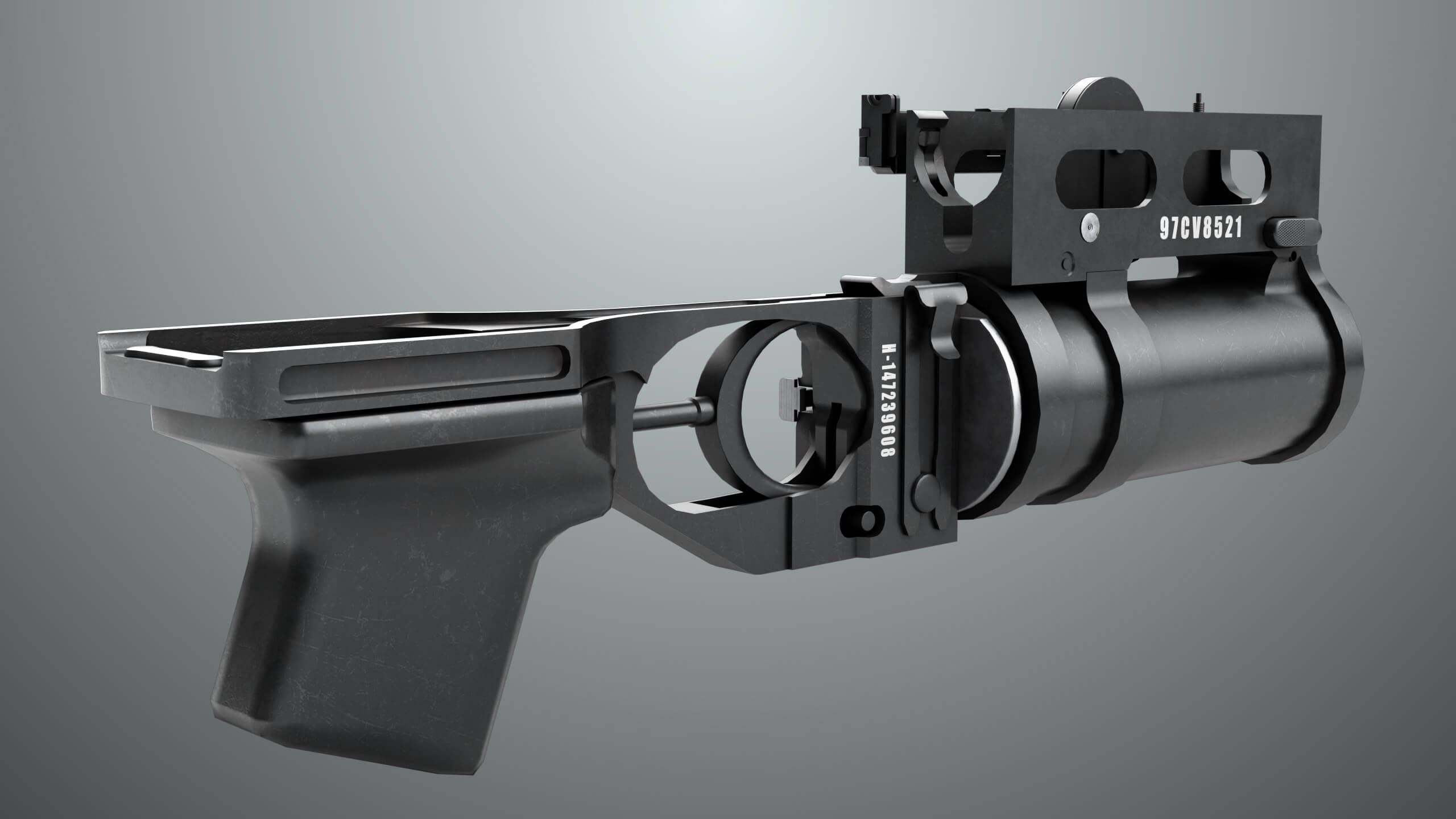 Grenade Launcher 03 Black Generic All PBR Unity UE Textures - 3D Model ...