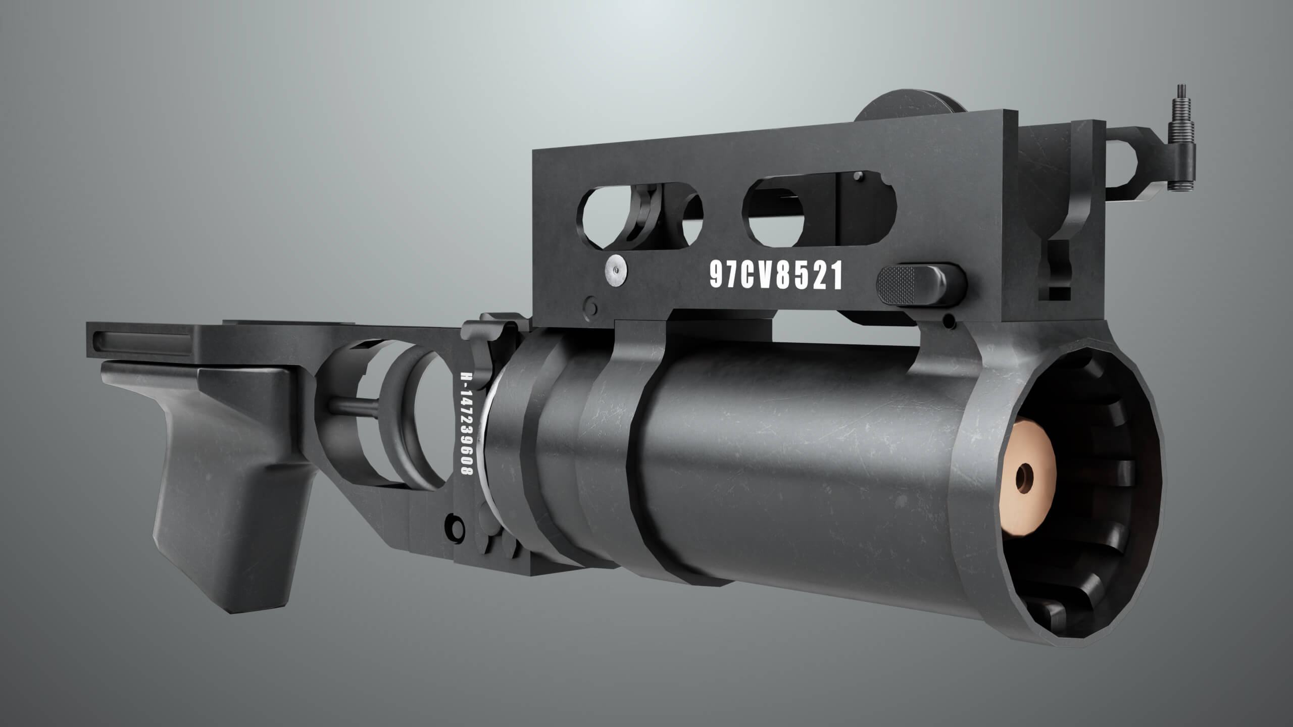 Grenade Launcher 03 Black Generic All PBR Unity UE Textures - 3D Model ...