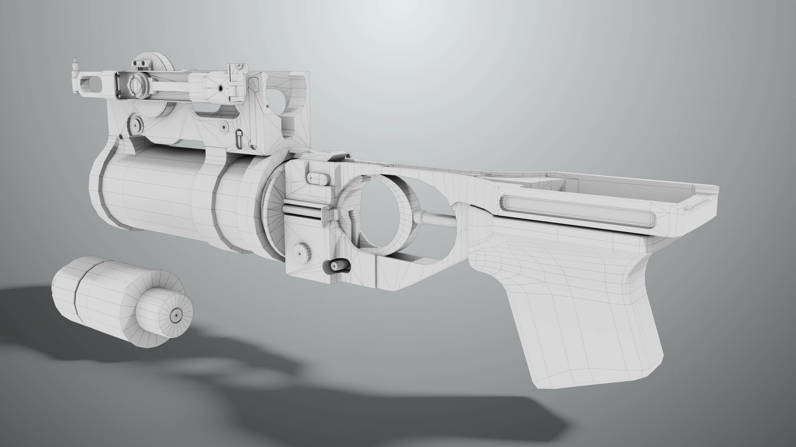 Grenade Launcher 03 Black Generic All PBR Unity UE Textures - 3D Model ...