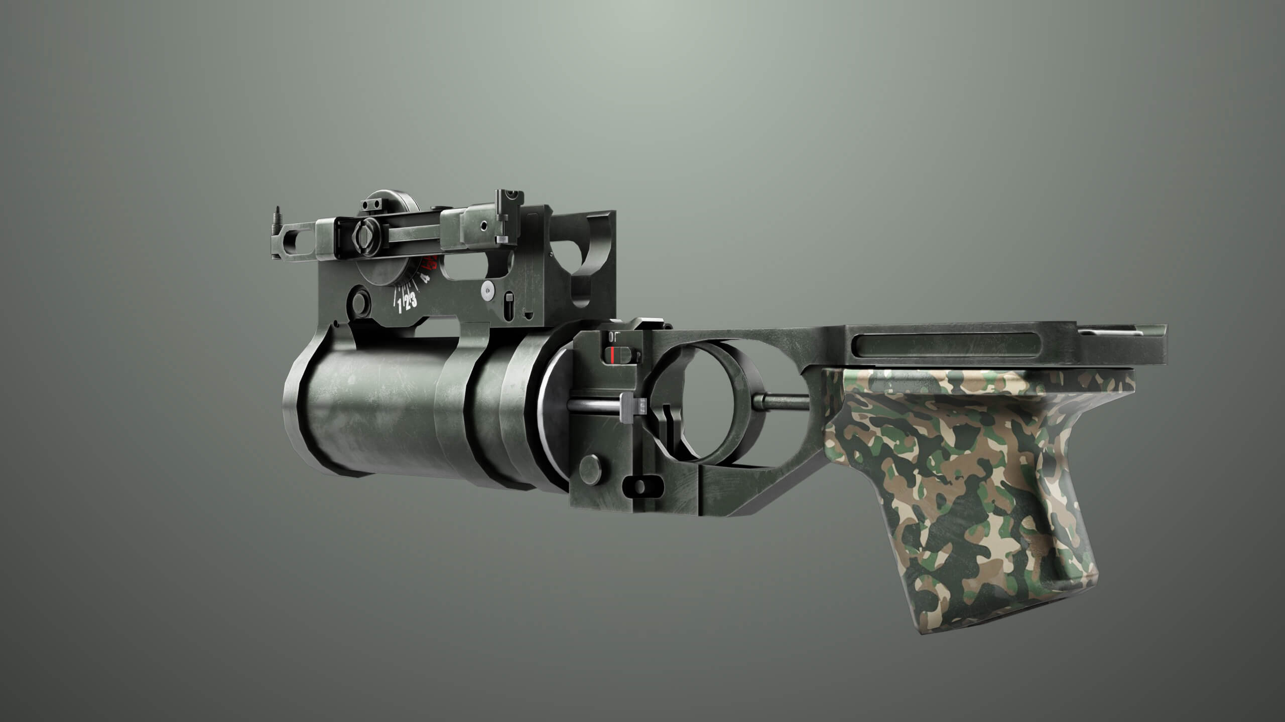 Grenade Launcher 03 Military Green Generic All PBR Unity UE - 3D Model ...