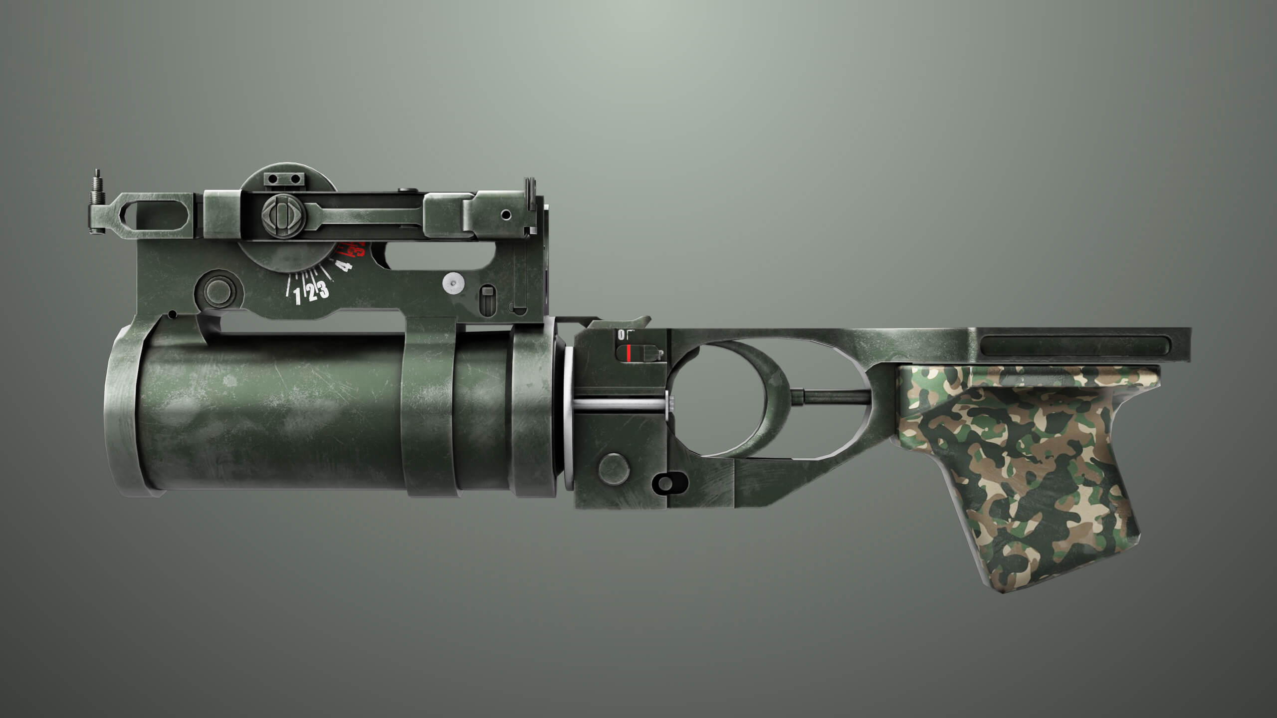 Grenade Launcher 03 Military Green Generic All PBR Unity UE - 3D Model ...