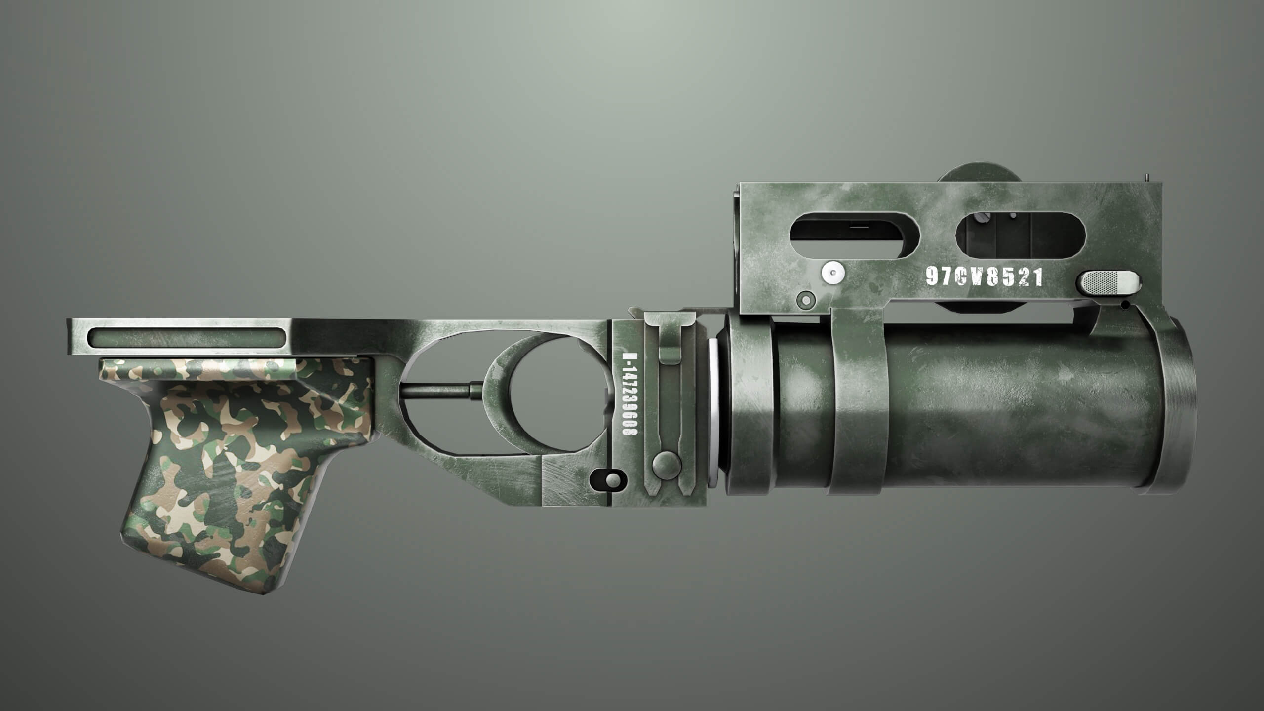 Grenade Launcher 03 Military Green Generic All PBR Unity UE - 3D Model ...