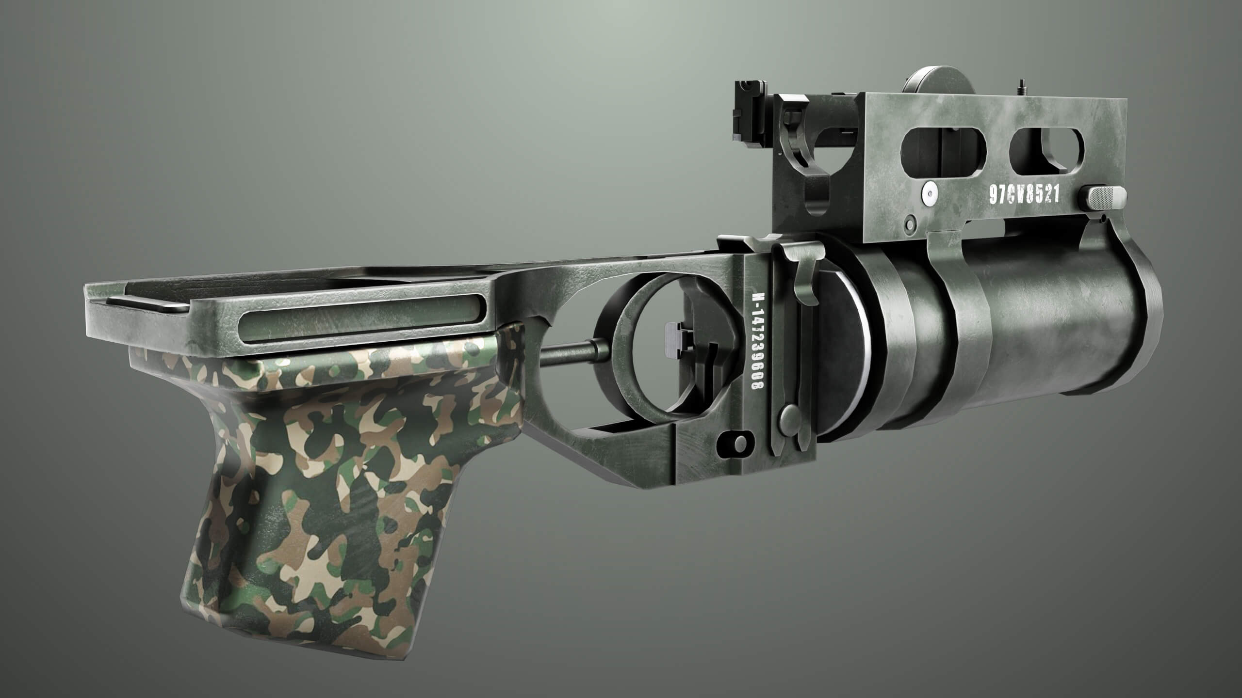 Grenade Launcher 03 Military Green Generic All PBR Unity UE - 3D Model ...