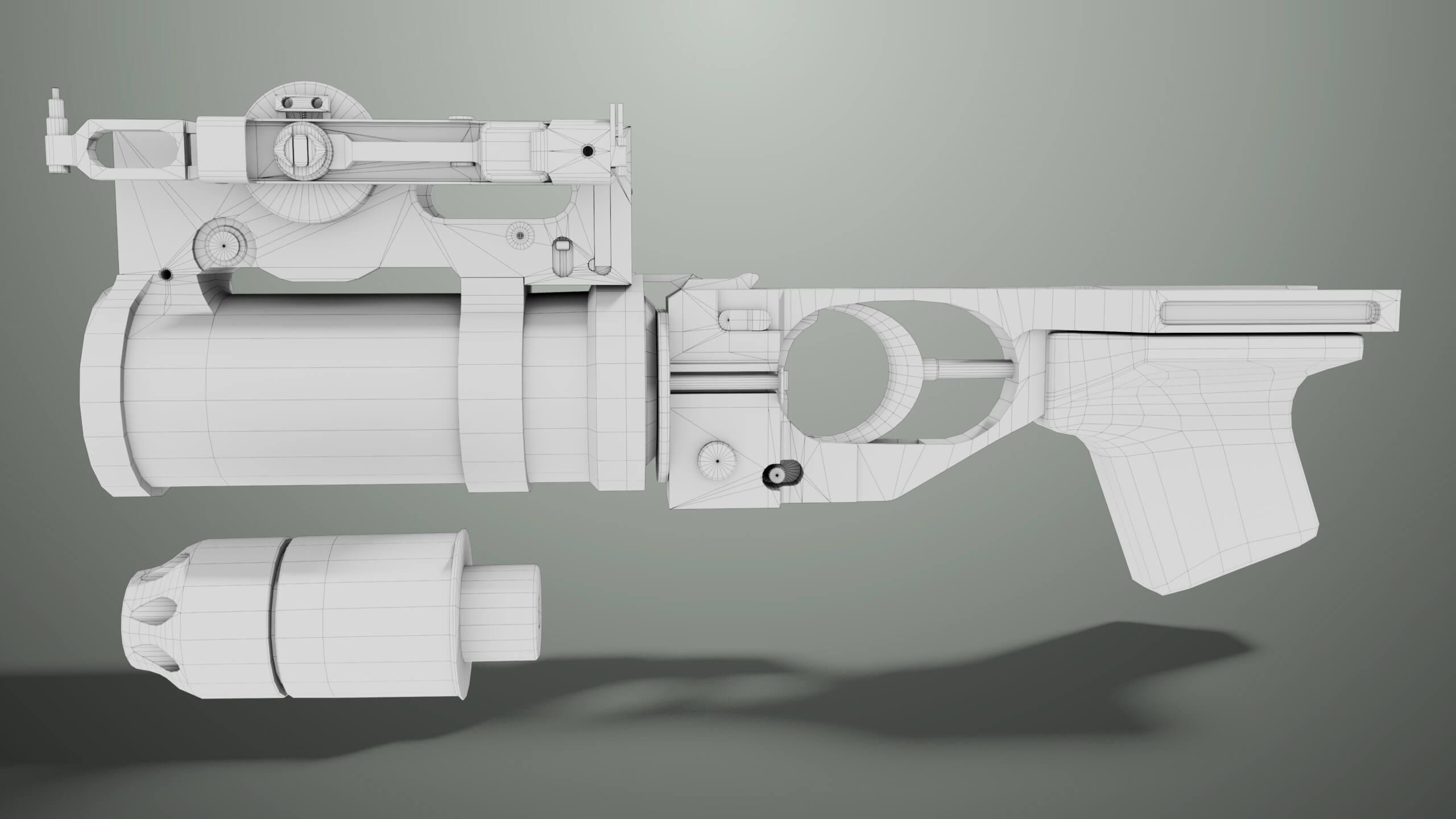 Grenade Launcher 03 Military Green Generic All PBR Unity UE - 3D Model ...