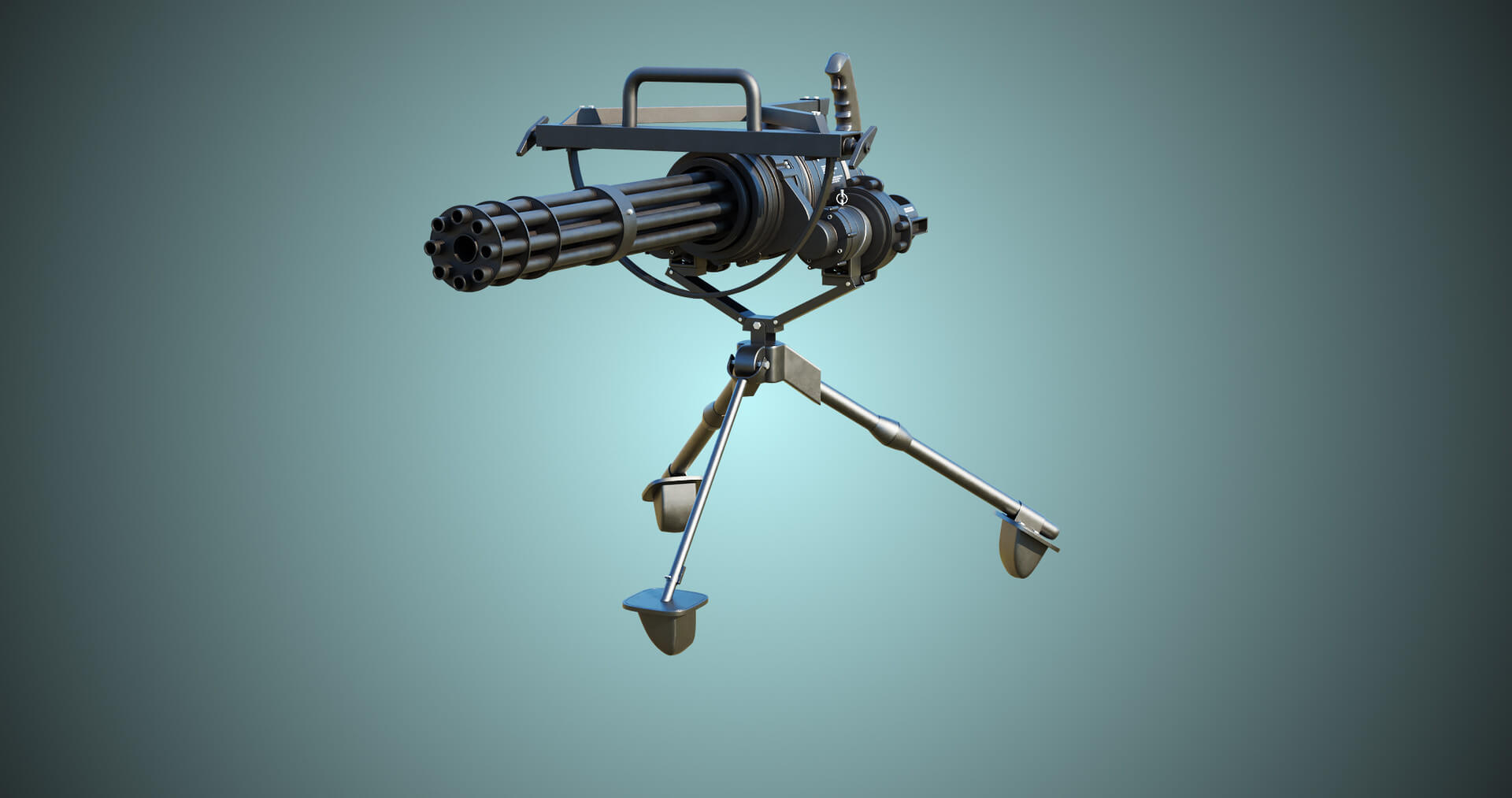 M134 Minigun All PBR Unity UE Textures Included - 3D Model by Eight Vertex